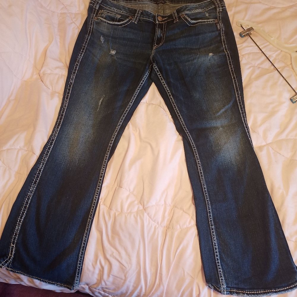 Plus size womens Twisted dark Denim Silver Jenas size 20 by 31